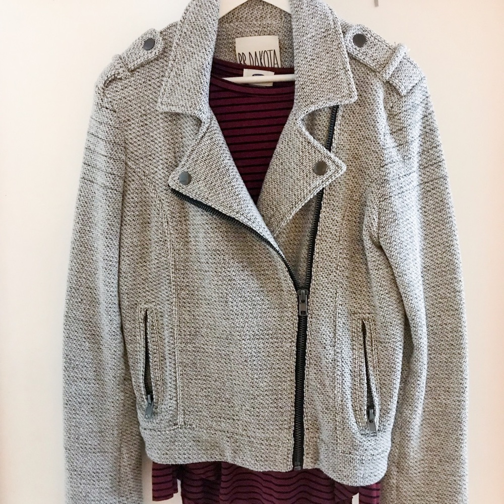 BB Dakota knit Moto jacket, Size M